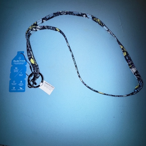 Vera Bradley Accessories - Vera Bradley ReActive Lanyard NEW Plaza Medallion Recycled Blue Black
